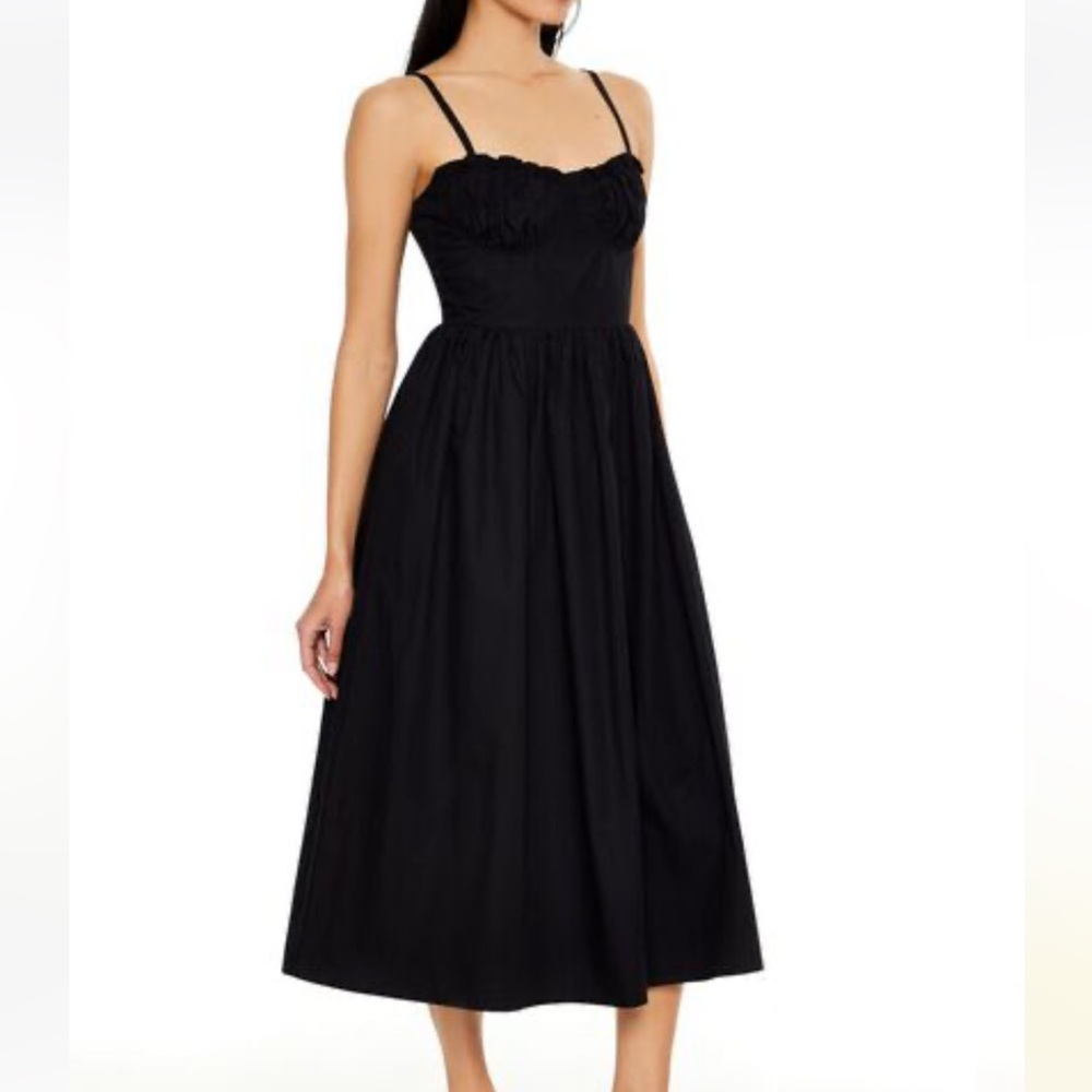 Elegant Black Sweetheart Cami Midi Dress size medium - Picture 8 of 9